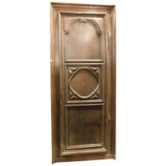 Antique Carved wall cabinet, placard, carved walnut wall wardrobe, Italy