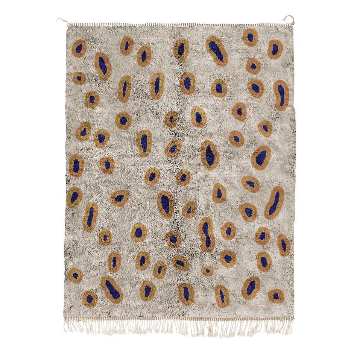Moroccan Beni Mrirt rug 5’x7', Bubbles Ornament Grey Color rug, Custom-made For Sale