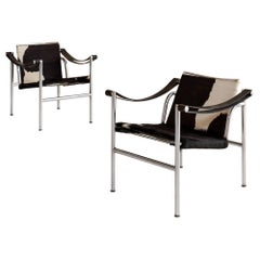 Pair of Lc1 armchairs by Le Corbusier & Charlotte Perriand for Cassina 