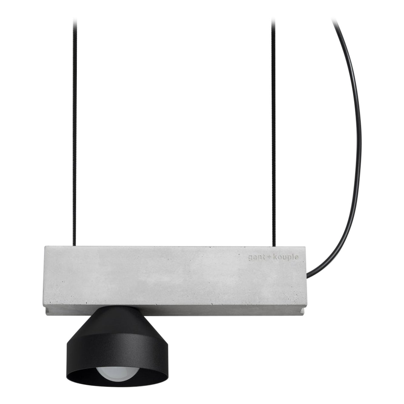 Black Block Pendant Lamp by +kouple For Sale