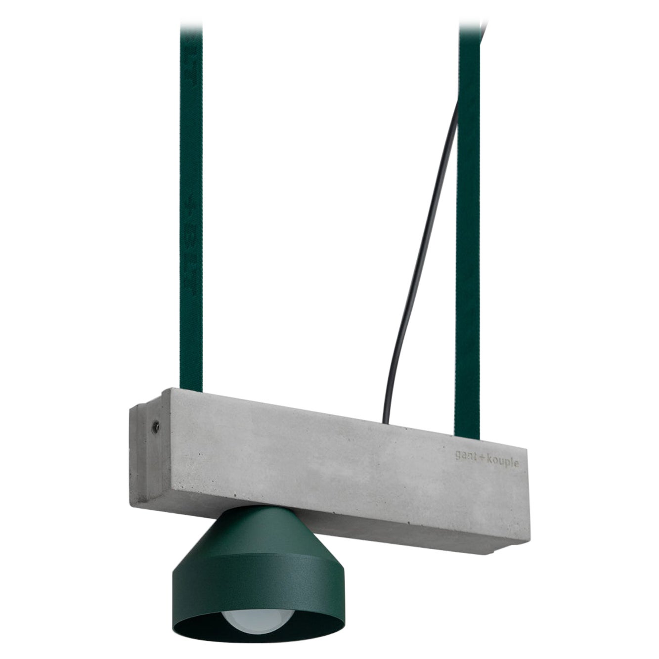 Green Block Pendant Lamp by +kouple For Sale