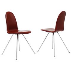 Pair of Tongue Chairs by Arne Jacobsen for Fritz Hansen, Sorensen Leather