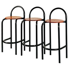 Set of 3 Postmodern 1980s Barstools