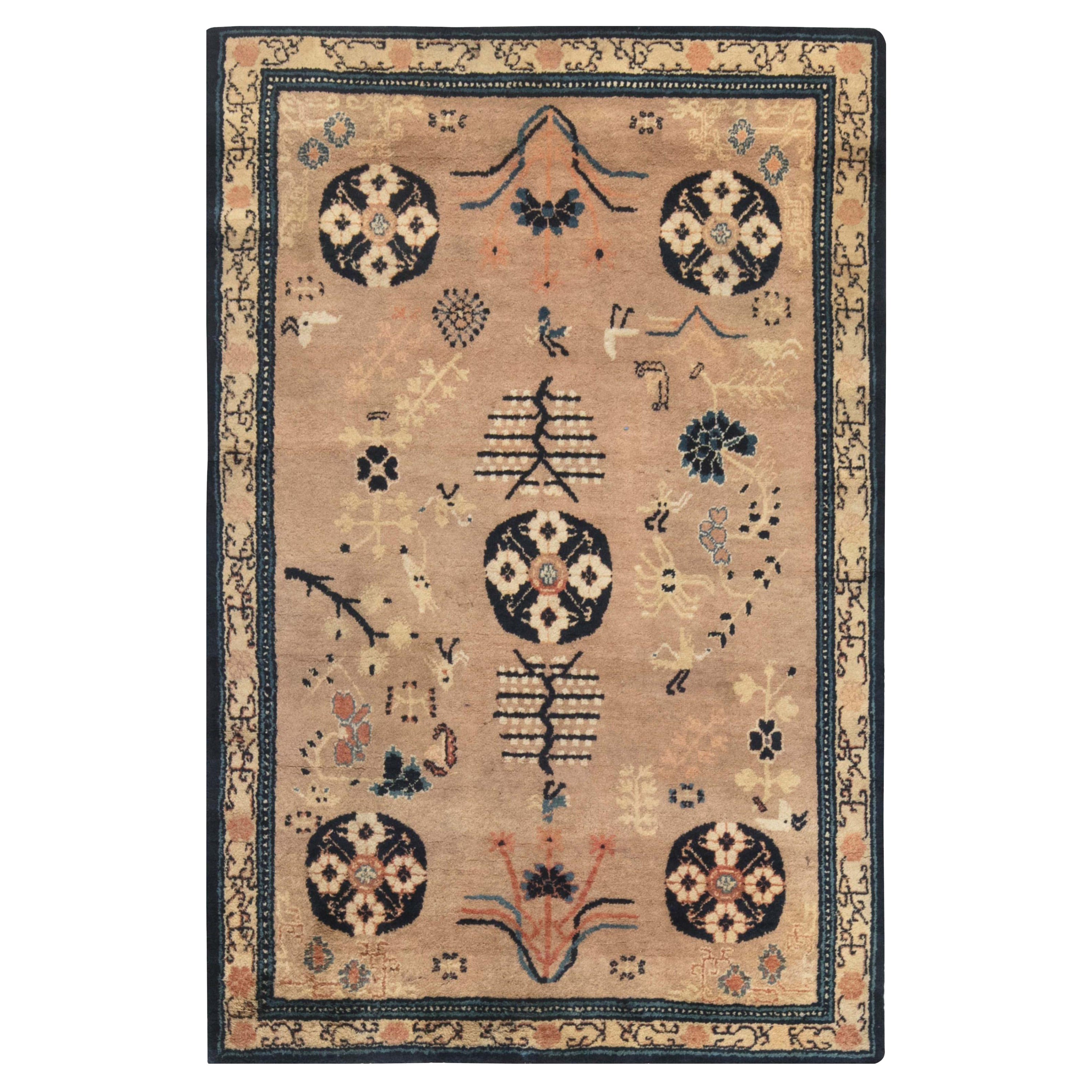 Midcentury Samarkand Handmade Wool Carpet For Sale