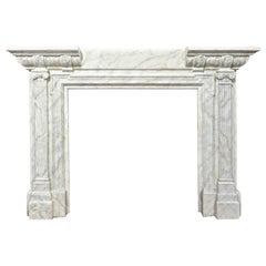 Used Large Late 19th Century "Marbelized" Painted Oak Fire Surround