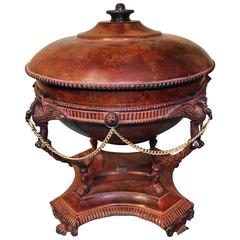 Neoclassic Metal Bowl and Stand