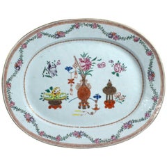 Chinese Export Famille Rose 'Precious Objects' Porcelain Dish