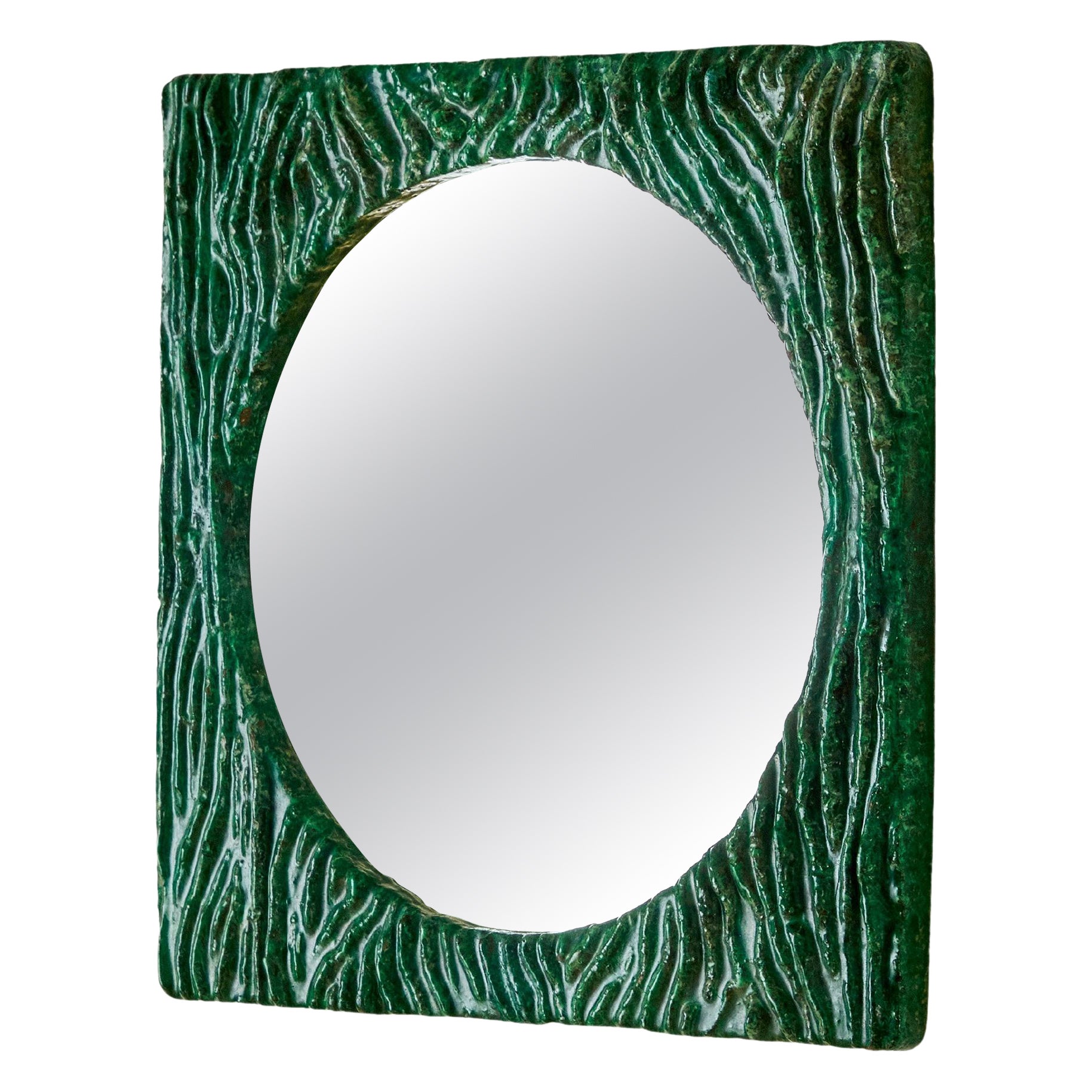 Miroir en céramique texturée