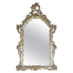 Vergoldeter Holzspiegel im Rokokostil des 19.