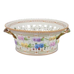Royal Copenhagen Flora Danica porcelain fruit bowl, decorated in colors and gold