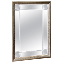 20th Century Rectangular Beveled Gilt Wood Frame Mirror