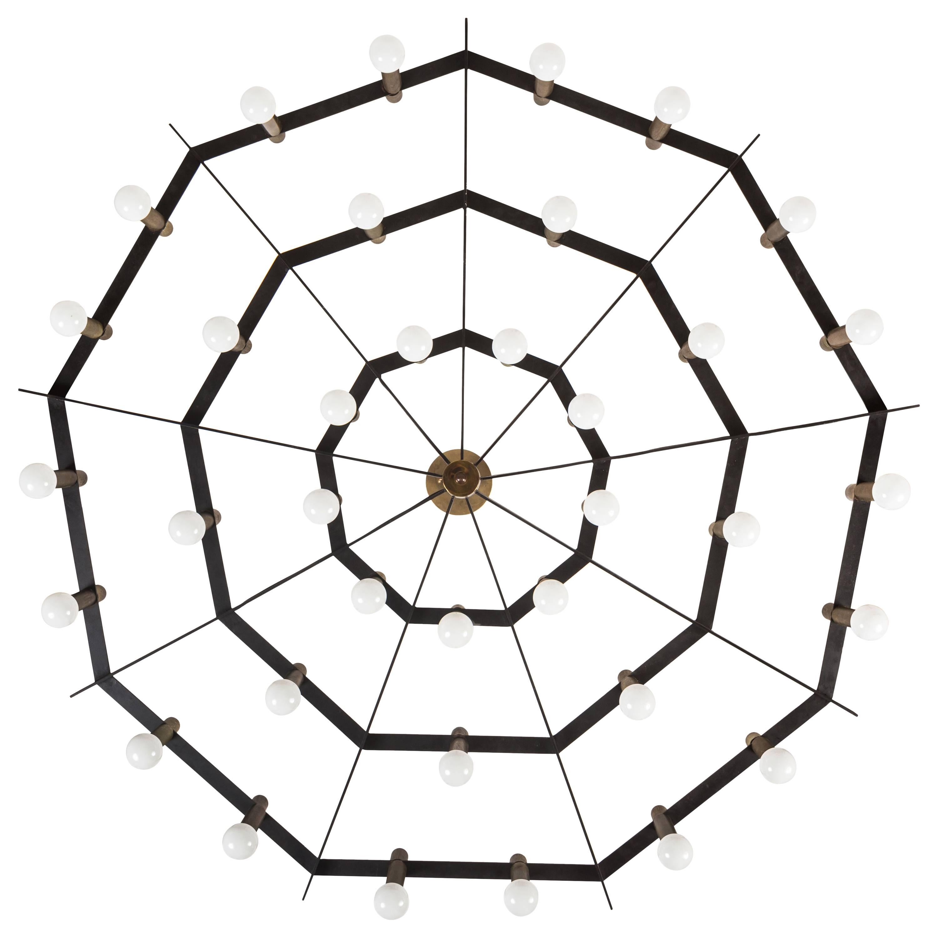 Rare 'Spiderweb" Chandelier by Stilnovo