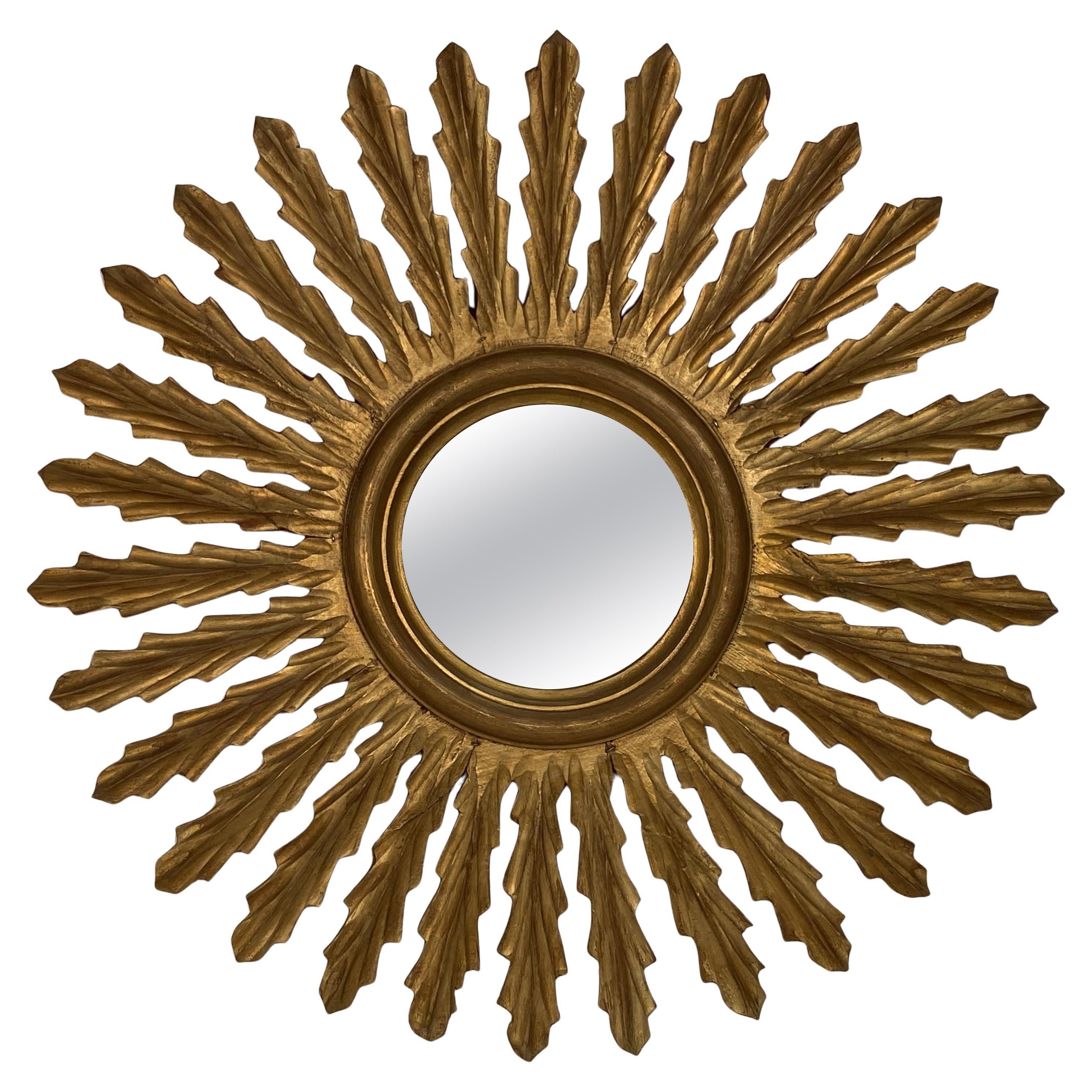 Französisch vergoldet Sunburst oder Starburst Spiegel (Durchmesser 26 3/4)
