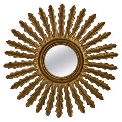 Espejo dorado francés Rayo de Sol o Rayo de Estrella (Diámetro 26 3/4)