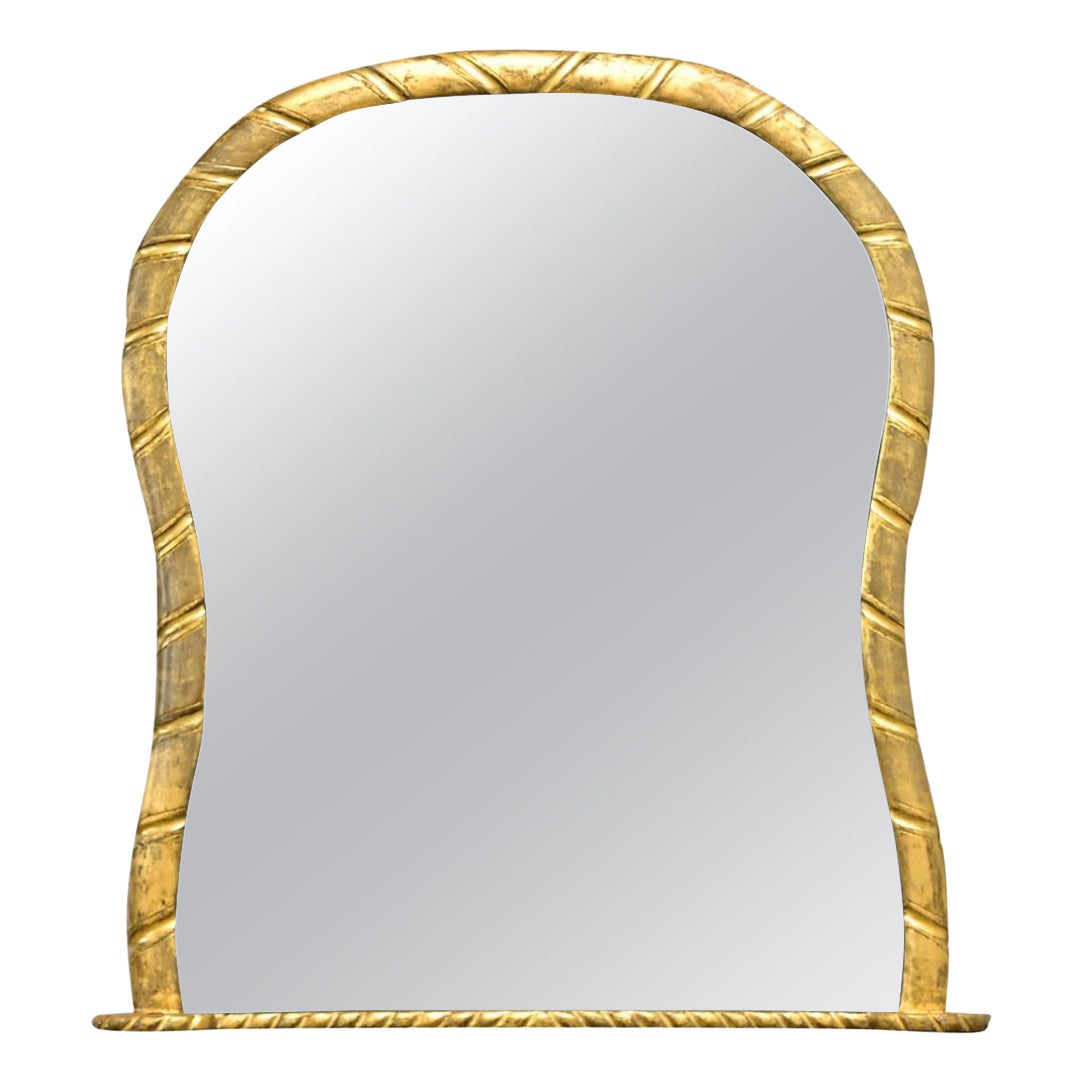 French 19th Century Gold Gilt Mirror with Flowers For Sale at 1stDibs