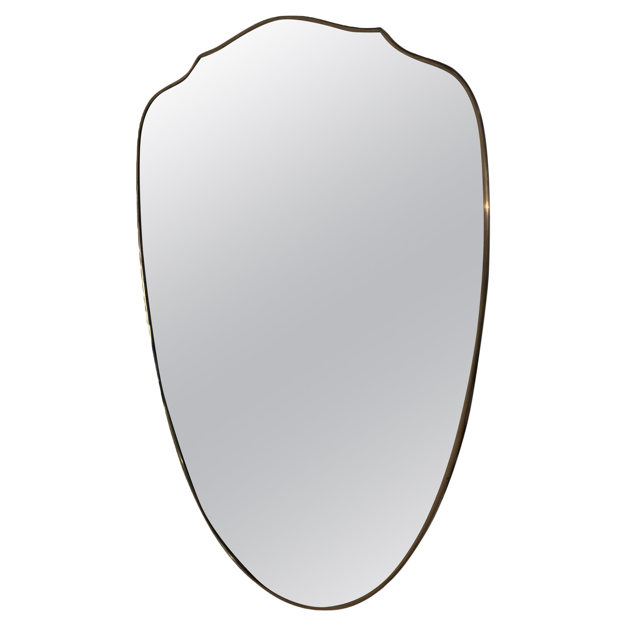 Vintage Italian Wave Brass Wall Mirror 1960s For Sale