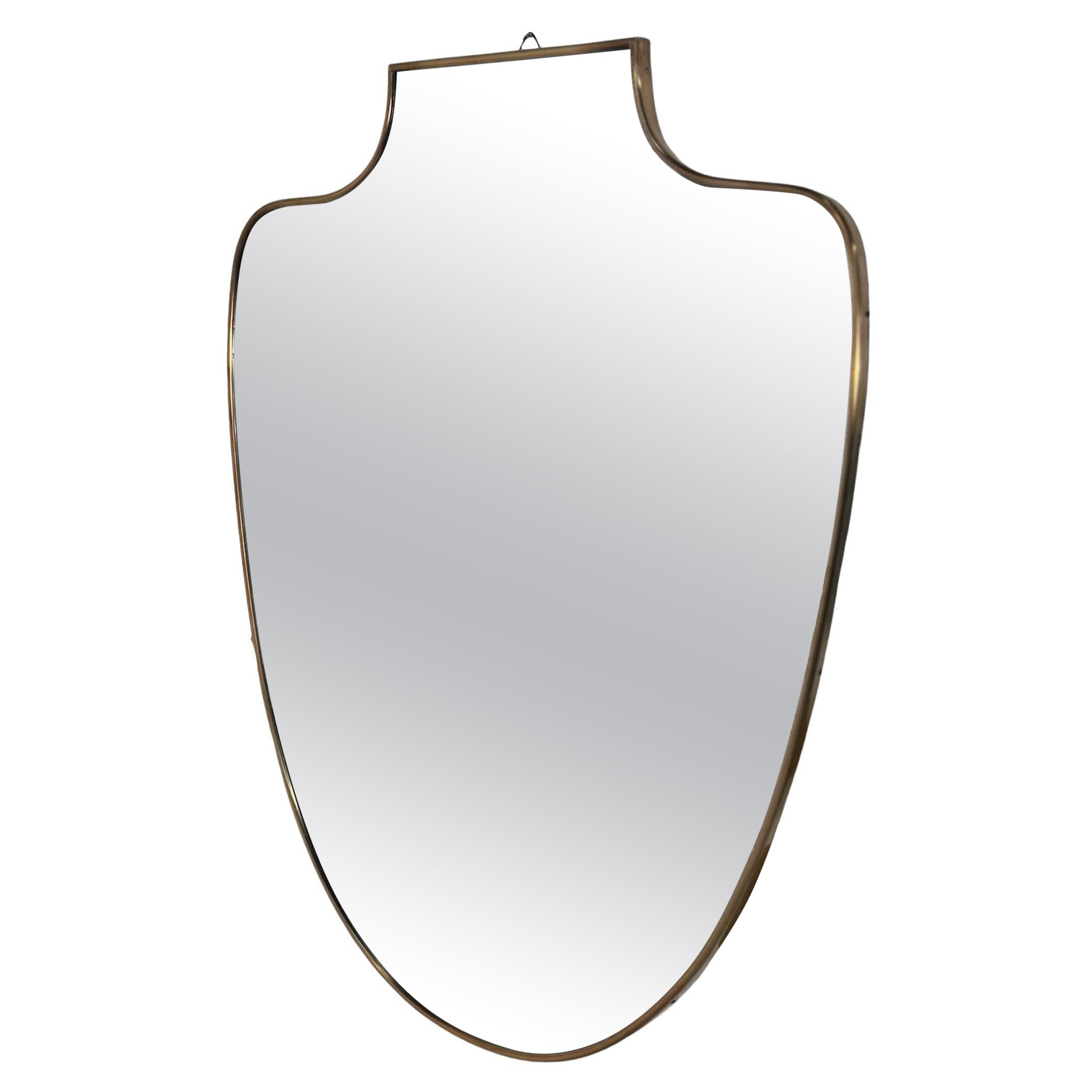 Vintage Unique Brass Wall Mirror 1970s For Sale