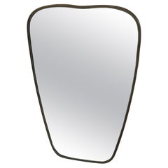 Used Italian Brass Wall Mirror 1960s