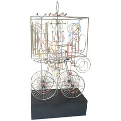 Joseph Burlini Kinetic Sculpture, Signed, Dated