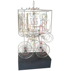 Joseph Burlini Kinetic Sculpture, Signed, Dated 5
