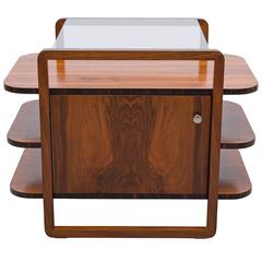 Antique Art Deco Bar in Walnut from the 1930s, Czech Bauhaus, Rare