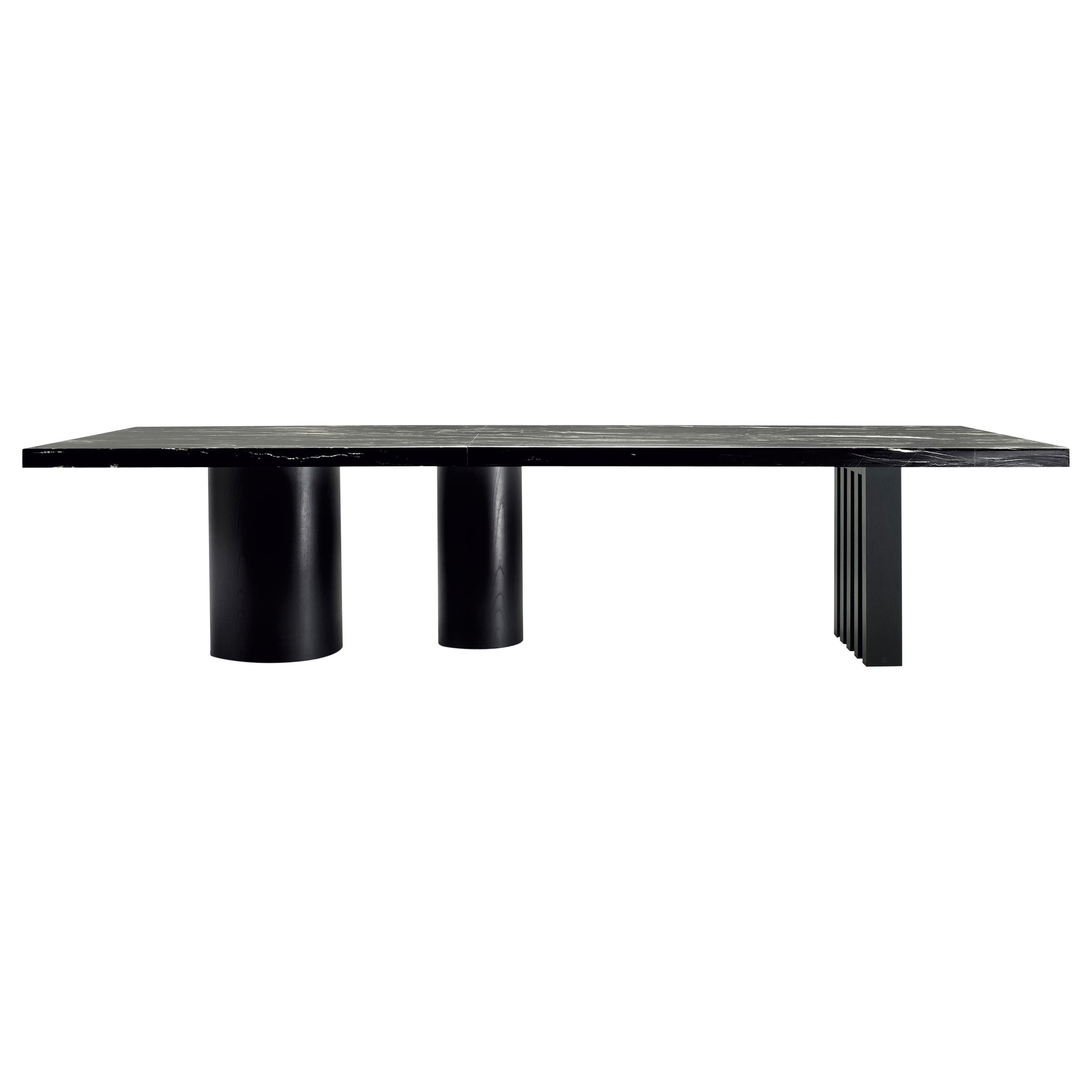 Ozark, rectangular table, differentiated bases, Dainelli Studio for Somaschini For Sale