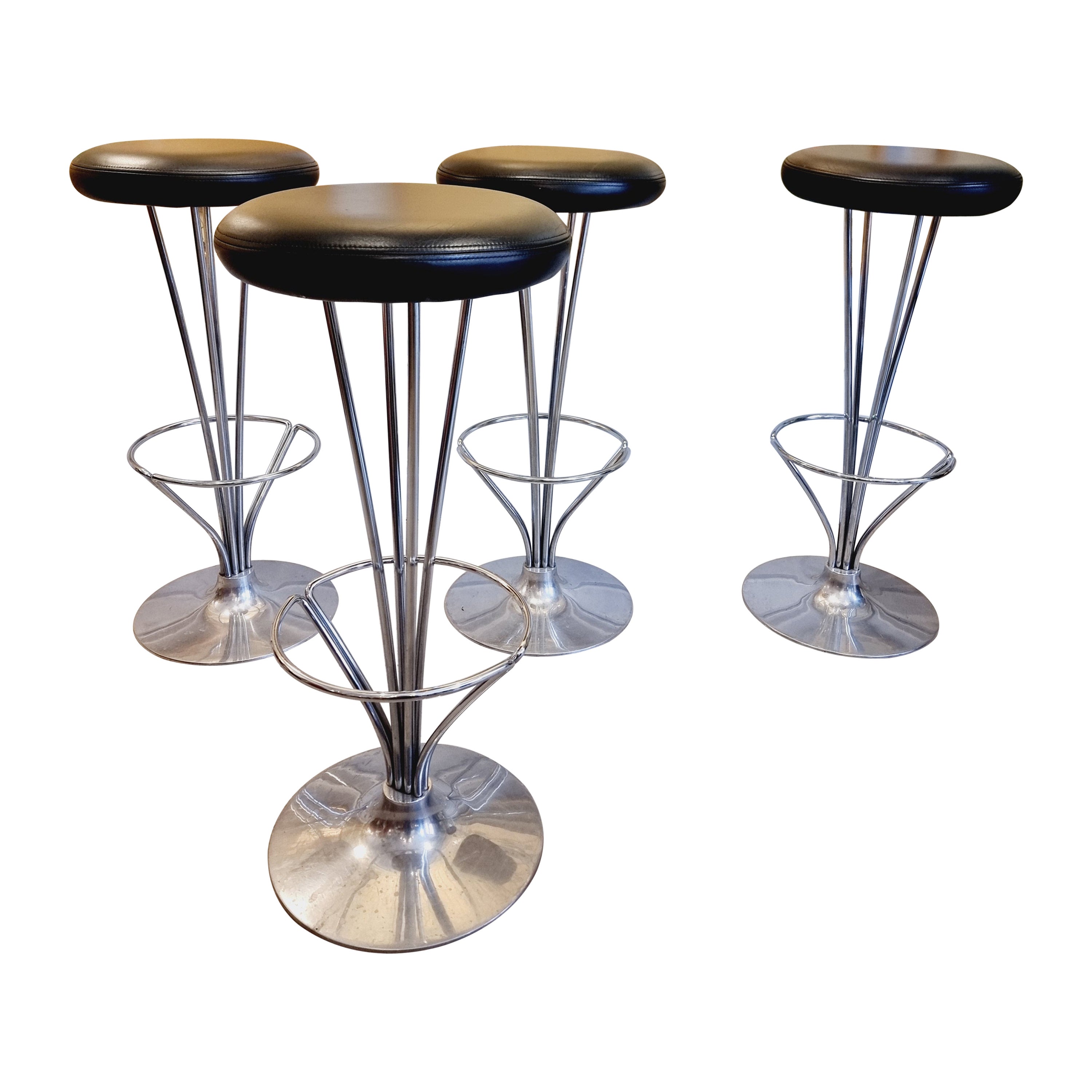 Piet Hein, set of four bar stools, Scandinavian / Danish Modern, Fritz Hansen