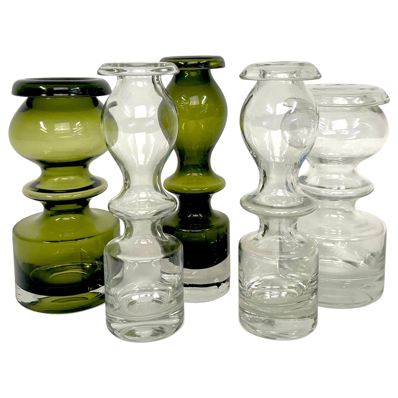 Five Pompadour Vases Collection by Finnish Designer Nanny Still for Riihimäen  For Sale