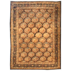 Grand tapis Bidjar Botanic en laine antique ajusté