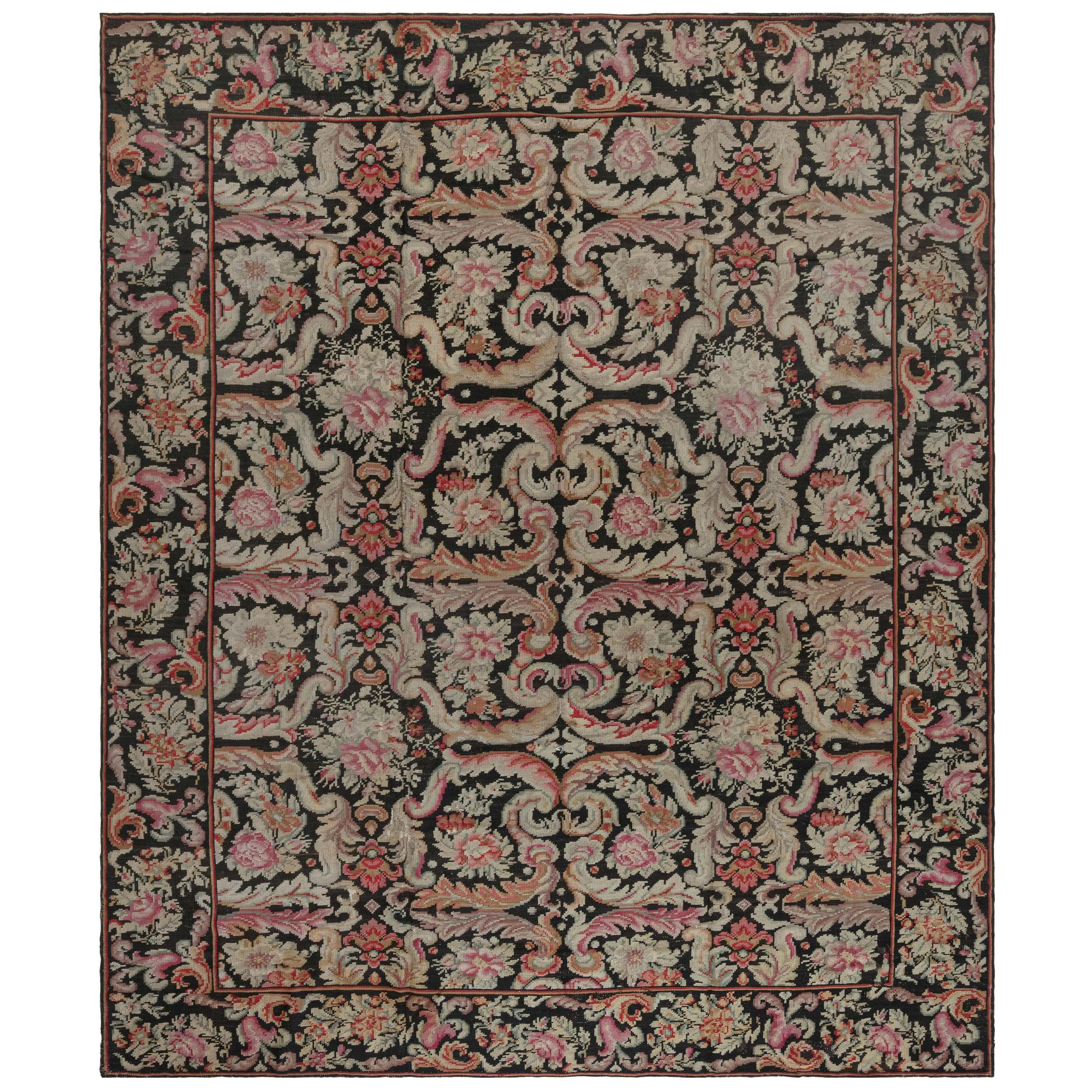 Early 20th Century Russian Bessarabian Floral Rug For Sale