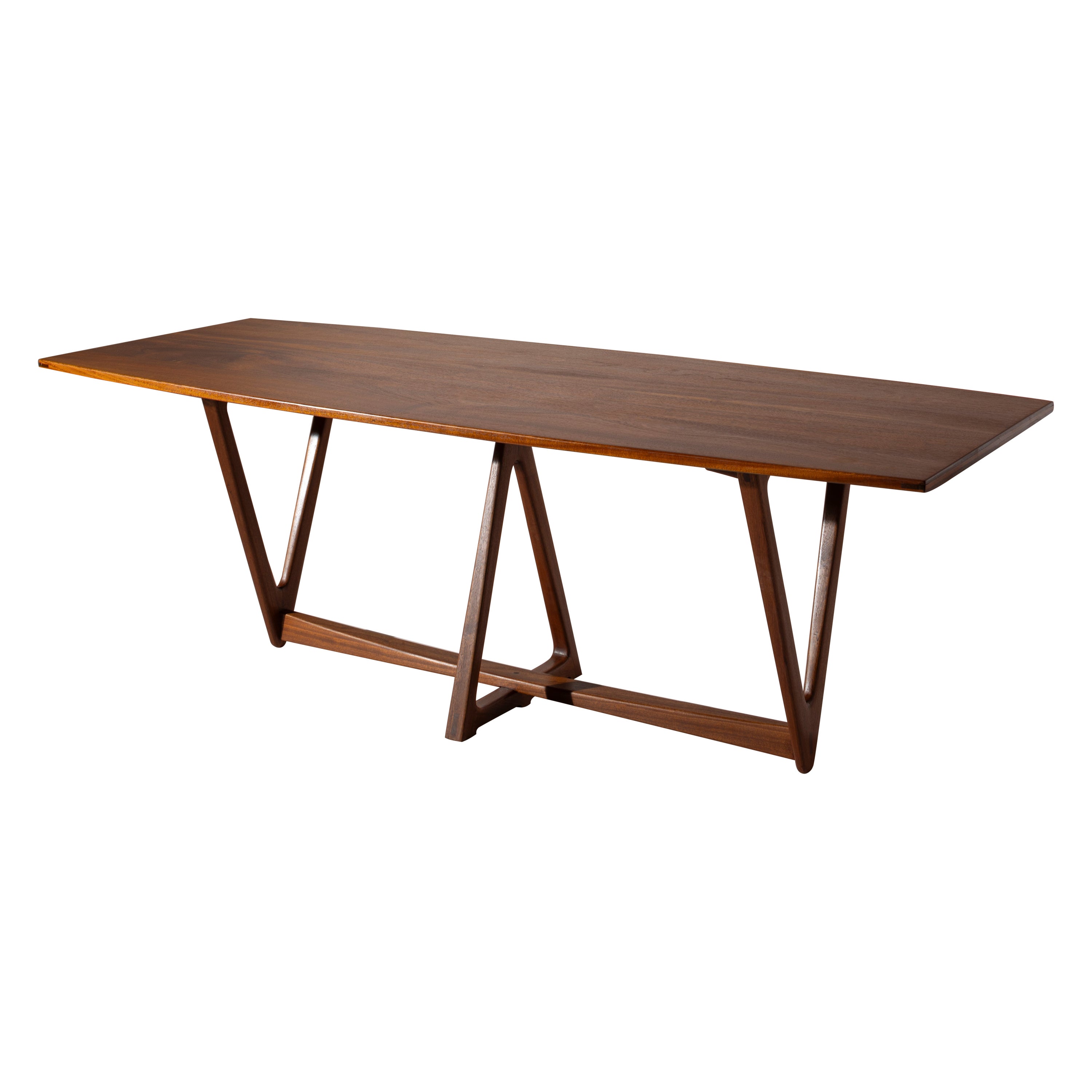 A solid teak Italian mid-century dining table, 1950s For Sale