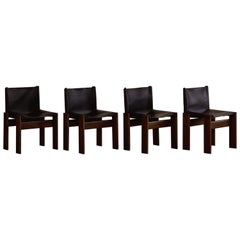 Afra & Tobia Scarpa "Monk" Dining Chairs for Molteni, 1974, Set of 4