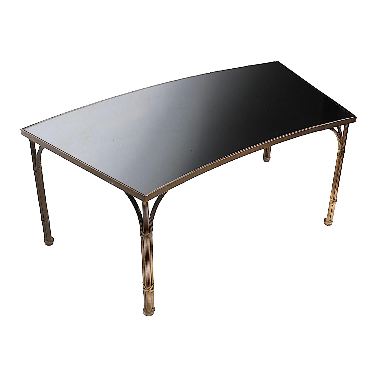 Brass and Mirror Coffee Table att. to Maison  Jansen For Sale
