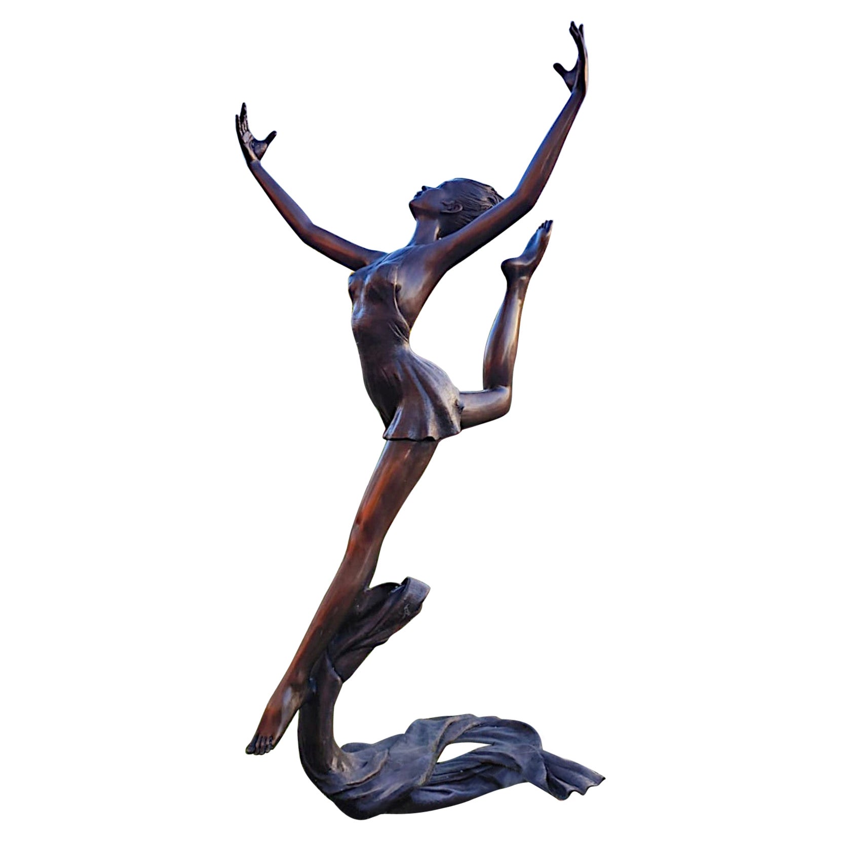 A Stunning Large Bronze Figurative Sculpture of a Ballet Dancer For Sale