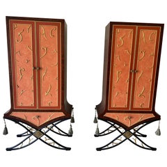Pair of Garouste and Bonetti Style Cabinets 