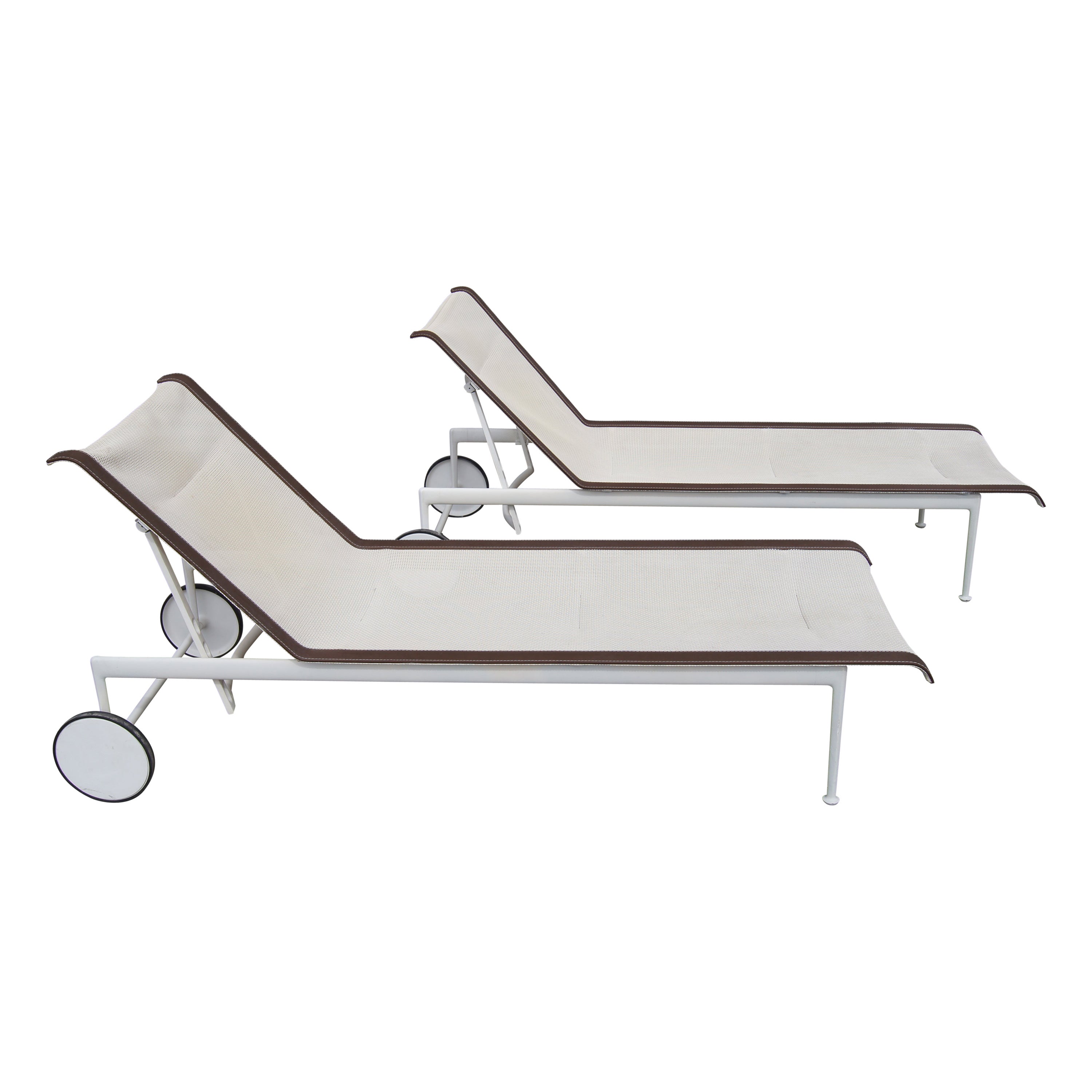 Pair of Adjustable 1966 Collection Chaise Lounges by Richard Schultz For Sale