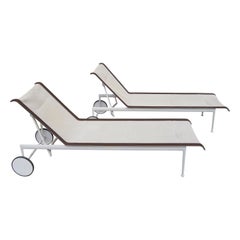 Vintage Pair of Adjustable 1966 Collection Chaise Lounges by Richard Schultz