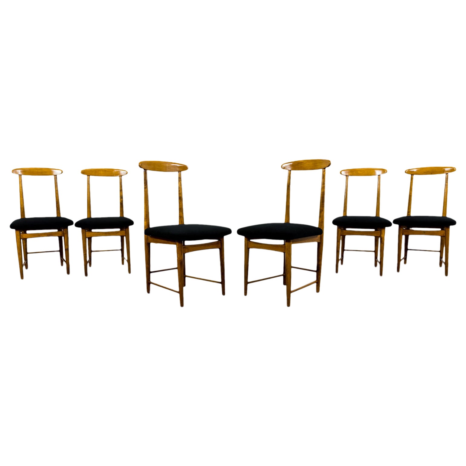 Set Of 6 Dining Chairs By Bernard Malendowicz 1960's For Sale
