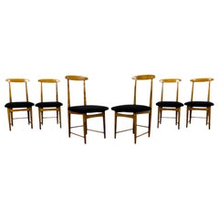 Vintage Set Of 6 Dining Chairs By Bernard Malendowicz 1960's