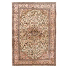 Traditioneller, handgefertigter, einzigartiger, türkischer Vintage-Teppich mit Medaillon-Design, 4,7x7 Ft
