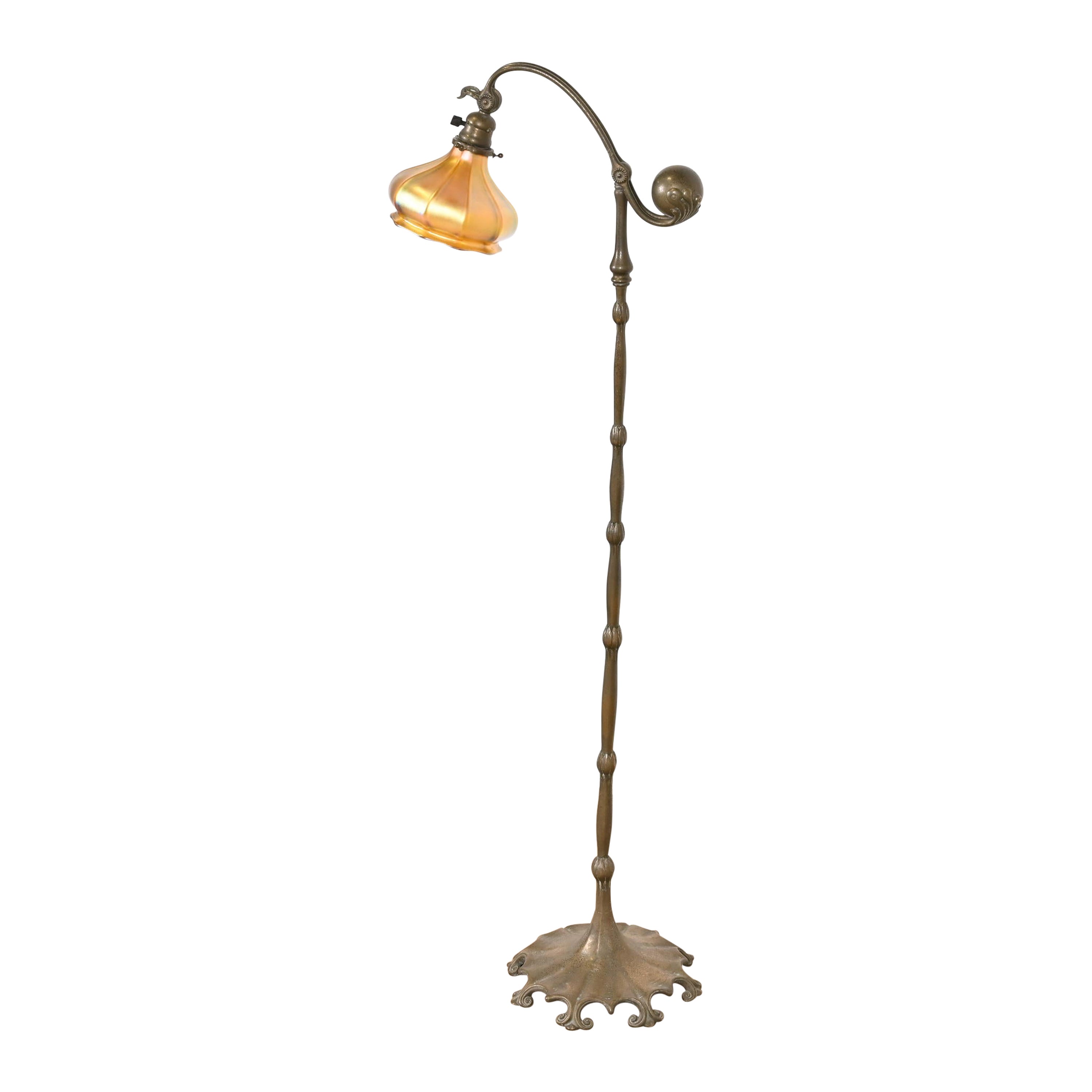 Tiffany Studios New York Bronze Counterbalance Floor Lamp, Circa 1910 For Sale