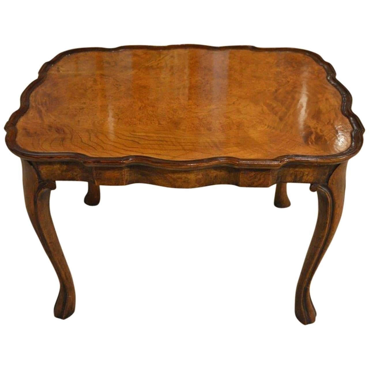Small Burr Walnut, 1920s, Period Antique Coffee Table