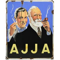 Vintage Enamel Advertising Sign Ajja Tobacco, 1950 5