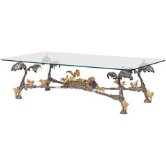 Modern Silvered and Gilt-Bronze Coffee Table by JM David