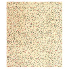 Textile brodé Suzani ancien à motifs floraux raffinés 6'10" x 7'10"