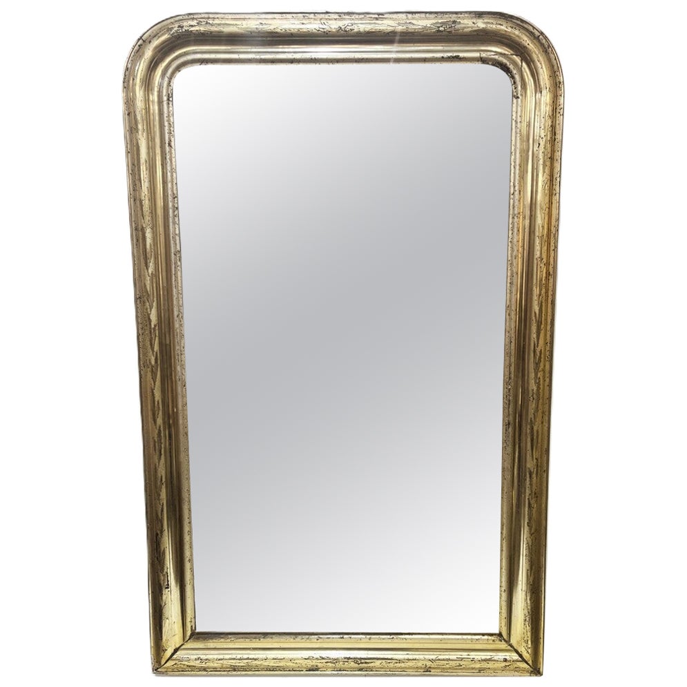 Miroir mural doré Louis Philippe français ancien du 19ème siècle
