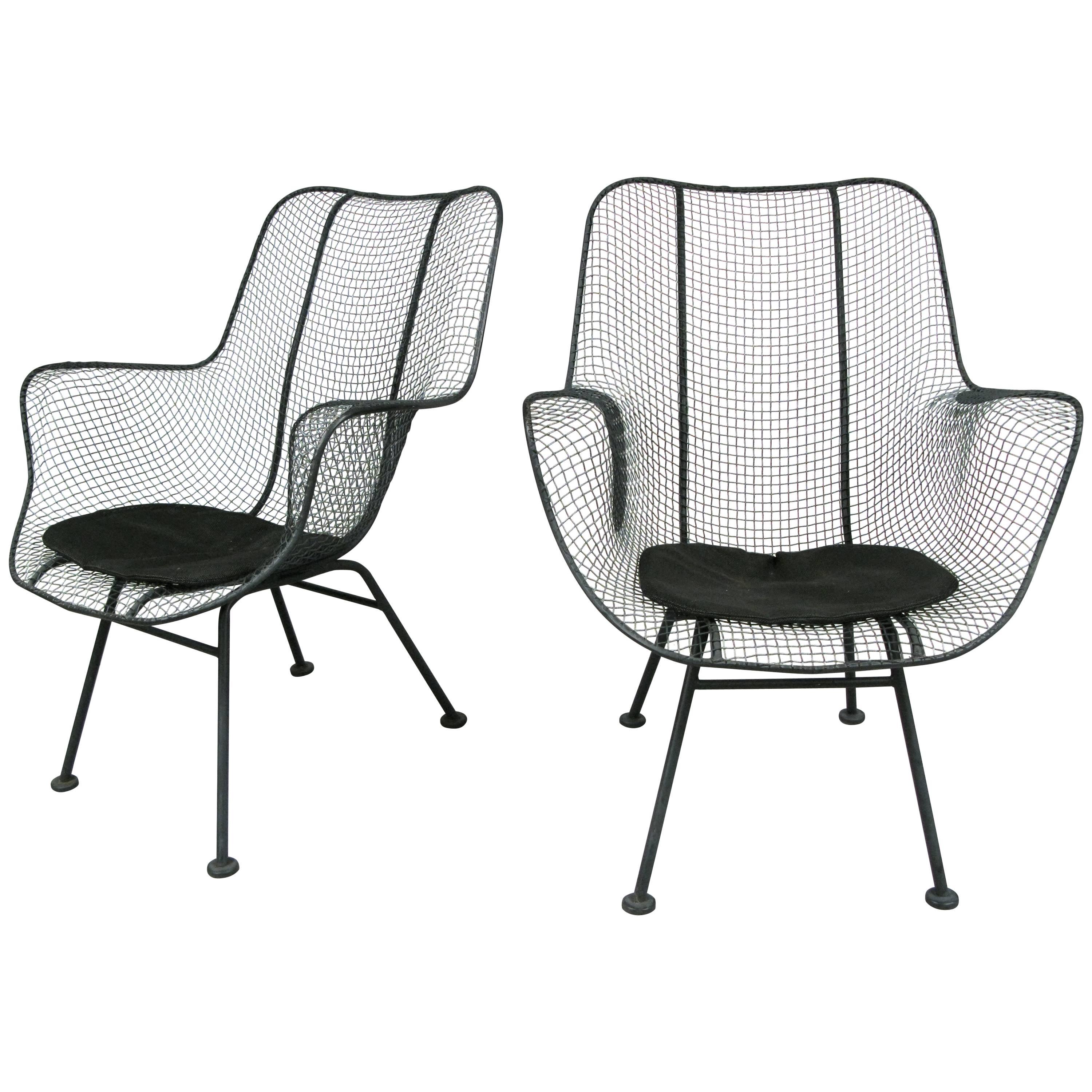 Pair of Vintage High Back Lounge Chairs by Russell Woodard
