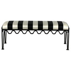 'Méandre' Bench in Black and White Stripes