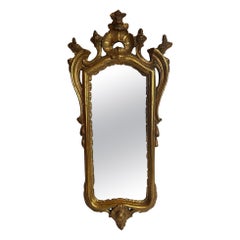 Elegant Vintage Italian Borghese Hand Carved Giltwood Mirror