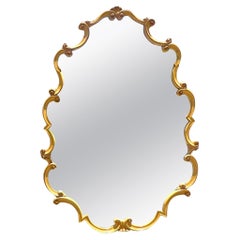 Vintage Regency Carved Scroll Mirror
